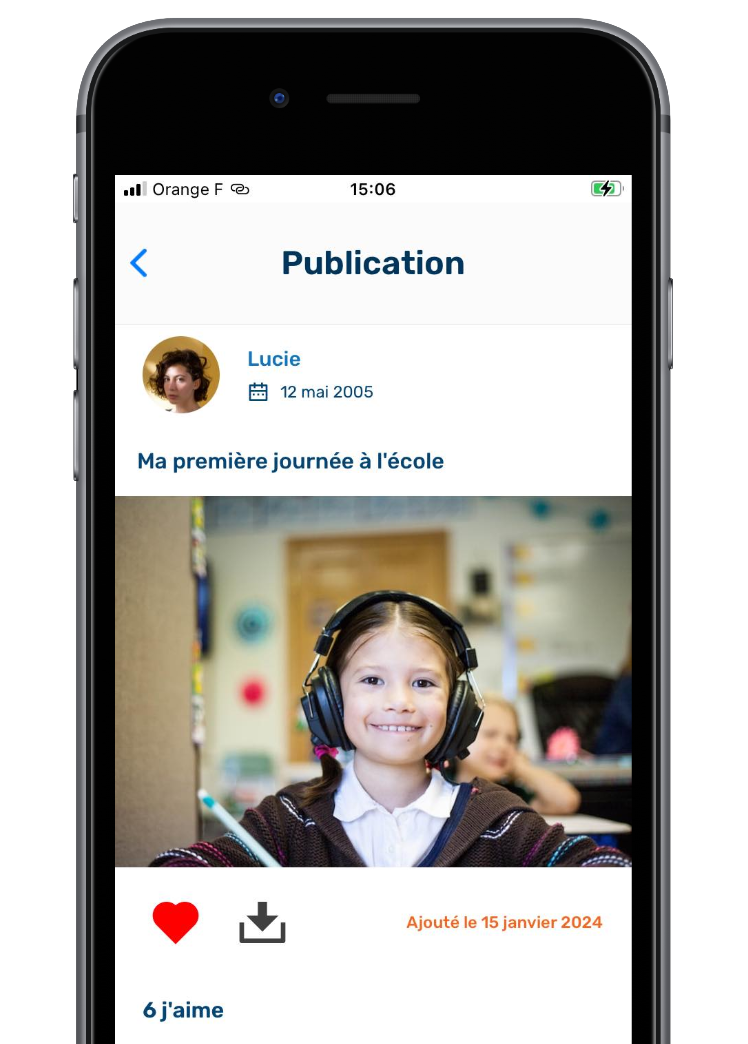 Commentaires et réactions sur une publication dans l'album partagé